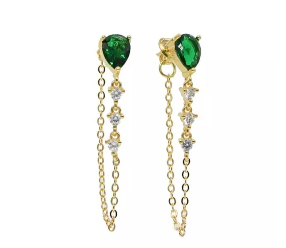 Bella Earrings Emerald
