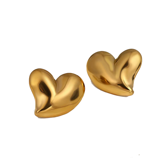 Heart Studs Gold