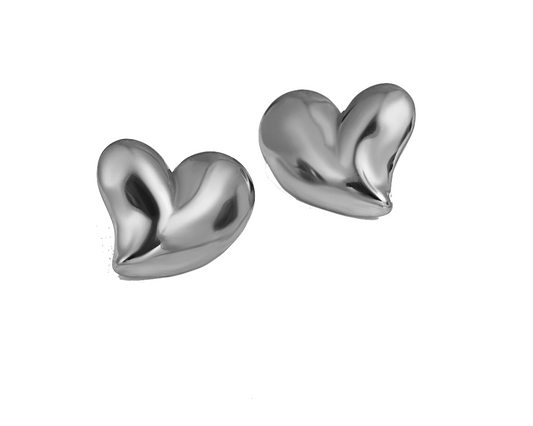 Heart Studs Silver